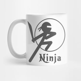 Stickman Ninja - Grey Mug